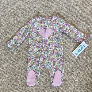 •Carter's Child of Mine• NWT Floral Heart Footie Onesie